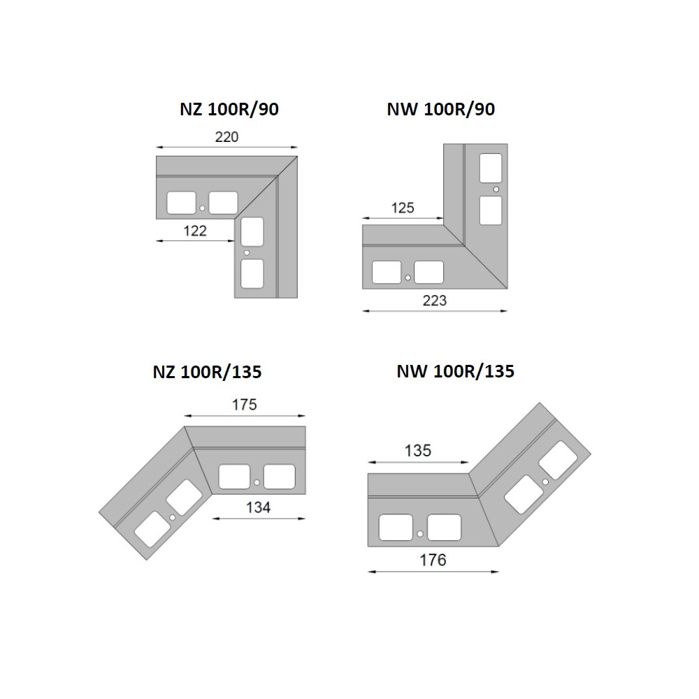 Narożnik K100R do profilu okapowego - obrazek 2